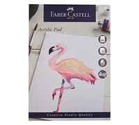 Faber-Castell Creative Studio Bloc de peinture acrylique A4, papier gommé sans acide, 240 g/m², 15 feuilles pour peinture acrylique, arts, artisanat, maison et école