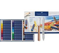 Faber-Castell de qualité studio 127036 Ensemble de peinture à la craie pastel huile permanente comprenant un essuie-papier et un couteau polyvalent / gomme artisanal