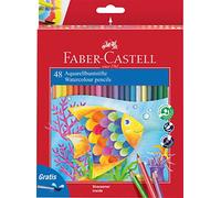 Faber-Castell – Coffret 48 crayons aquarellables + pinceau