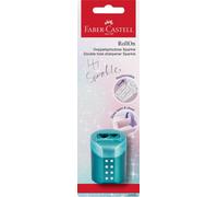 Faber-Castell Taille-crayon à double trou Rollon Sparkle – carte blister – Couleurs assorties