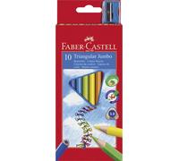 FABER-CASTELL Dreikant Crayons de couleur Jumbo étui de 10 pièces