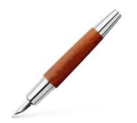 Faber-Castell E-motion Stylo plume en bois et chrome brillant marron
