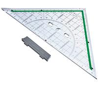FABER-CASTELL - Équerre de 20 cm avec poignée amovible | Grande équerre de dessin pour des mesures, des dessins et des tracés précis