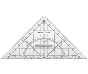 FABER-CASTELL - Équerre Grip avec poignée, 22 cm | Pour dessiner, mesurer et tracer avec précision à l'école et au bureau