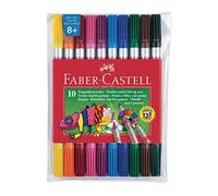 Feutres Double Pointes - FABER-CASTELL - Pochette de 10 - Multicouleur - Encre alimentaire à base d'eau