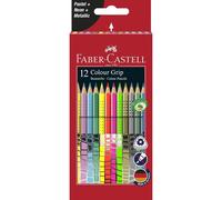 Faber-Castell Étui De 12 Crayons De Couleur Triangulaires Colour Grip