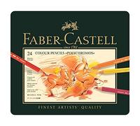 Faber-Castell 110024 - Crayon de couleur pour artistes, 24 Polychromos étui métal