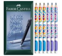 Faber-Castell Fantasy Lot de 6 crayons de couleur Jumbo Original + Pastel | Mine marbrée, effets colorés uniques, prise en main triangulaire ergonomique, mélange de couleurs créatif