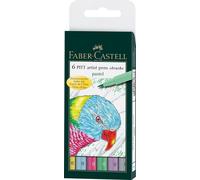 Faber Castell Fc-167163 Stylo à dessin Faber-Castell Pitt Artist Pen Brush Case A 6 Pieces Pastel