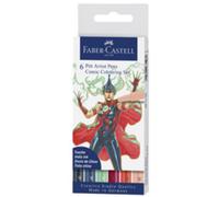 FABER-CASTELL Feutre PITT artist pen, étui de 6 Comic