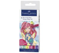 FABER-CASTELL Feutre PITT artist pen Manga Shôjo, étui de 6