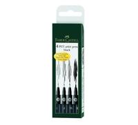 Faber-Castell - Feutre Pitt - Noir - Pochette De 4 Import Royaume Uni