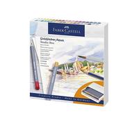 FABER-CASTELL 114616 - Crayons aquarellables Goldfaber Aqua, coffret d'atelier de 38 pièces avec accessoires, colorés