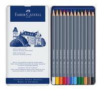 Faber-Castell Goldfaber Aqua Boîte métal de 12 crayons de couleur aquarellables