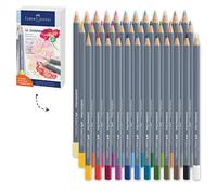 Boîte métal 36 Crayons de couleur aquarellables Faber-Castell Goldfaber Aqua Multicolore