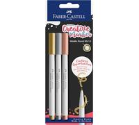 Faber-Castell Marqueurs Goldfaber Creative – 3 feutres métalliques 1,5 mm, résistants à l'eau