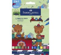FABER-CASTELL - Goldfaber Sketch Marker Bold & Easy, 12 couleurs | Marqueurs à alcool à séchage rapide pour le Cozy Coloring, le style Kawaii et les moments de créativité