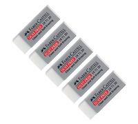 FABER-CASTELL - Gomme Dust-Free blanche, 5 pièces | Effacement propre et sans bavures, avec très peu de résidus de gomme