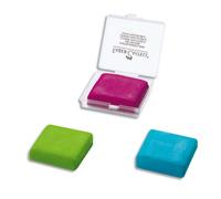 FABER CASTELL Gomme MIE DE PAIN pour le gommage du fusain et craie, assortis : Turquoise,vert pomme, mûre