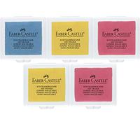 Faber-Castell - Gommes à modeler Art Eraser (couleur aléatoire en jaune, rouge ou bleu | Lot de 5)
