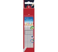 Faber-Castell GRIP 113210 Étui de 6 crayons de couleur pour cahier et ardoise -