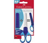 Faber-Castell Grip 181549 Ciseau scolaire avec protection de lame, bleu