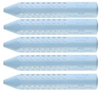 Faber-Castell Grip 2001 Lot de 5 gommes triangulaires Bleu ciel