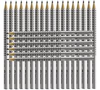Faber-Castell Grip 2001 Lot de 6 crayons, dureté : HB, couleur de la coque : argent, HB