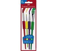 Faber-Castell Pinceaux de peinture Grip 181600 G Soft Touch Blister de 4 (tailles 2, 6, 10, 12)