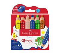 Faber-Castell INPROB Crayons de couleur antidérapants, lot de 6, avec taille-crayon