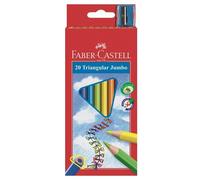 Faber-Castell Crayons de couleur jumbo triangulaires – 20 pièces – vernis aqueux écologique – 175 mm