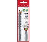 Faber-Castell Jumbo Grip 111999 Crayon avec capuchon gomme à pousser Gris