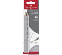 Faber-Castell Jumbo Grip HB 111992 Lot de 2 crayons graphites | Crayons jumbo ergonomiques avec zone de préhension pour l'écriture et les premiers exercices d'apprentissage