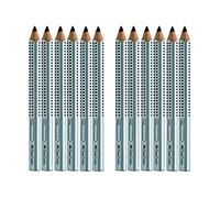 Faber-Castell Jumbo GRIP Lot de 12 crayons Argenté