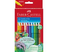 Faber-Castell Crayons de couleur Jumbo Grip avec taille-crayon, 12 pièces assorties
