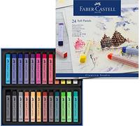 Faber-Castell – Pastels secs 128324 – 24 couleurs, carrés tendres