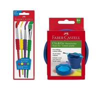 FABER-CASTELL - Kit de Peinture avec Godet à Eau et pinceaux, 5 pièces