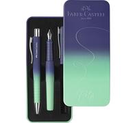 FABER-CASTELL - Kit d'écriture Poly Pen Buzzing Blue, 2 pièces