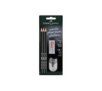 FABER-CASTELL - Kit Exam, 5 pièces, avec crayons et accessoires | Avec 3 crayons HB, une gomme et un taille-crayon pour l'école et les examens