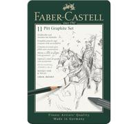 Faber-Castell Set de crayons Pitt Graphite, étui métallique, 11 pièces