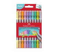 Faber-Castell 151112 Lot de 10 feutres à double fibre pastel pour enfants et adultes
