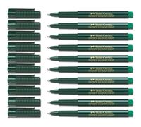 Faber-Castell Lot De 10 Feutres Extra-Fin Finepen 1511 Pointe 0,4 Mm Vert