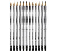 Faber-Castell Crayon graphite Grip 2001 HB – embout gomme, corps triangulaire ergonomique