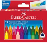 Faber-Castell Crayons de cire 120024 – triangulaires, 24 crayons pour enfants et adultes