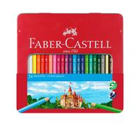 Faber-Castell - Set de crayons de couleur 115824 - Crayons hexagonaux, 24 crayons, étui métallique