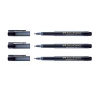 Faber-Castell Lot de 3 Stylos feutre Fineliner Broadpen pointe large noir