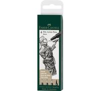 Faber-Castell Lot de 4 feutres à encre de chine Pitt col 199
