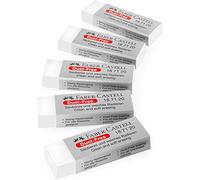 Faber-Castell - Lot de 5 gommes sans poussière, blanc