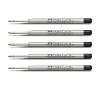 Faber-Castell Lot De 5 Recharges Pour Stylo Bille Grand Volume Pointe B Noir