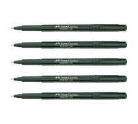 Faber-Castell Lot De 5 Stylos Feutre Extra-Fin Finepen 1511 0,4 Mm Noir